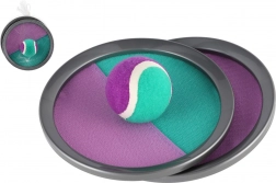 Catch ball igra s čičak-trakom 19 cm – zeleno‑ljubičasta, u mrežici