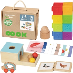 montessori edukativni box 6u1 WOOPIE GREEN za bebe 7–8 mjeseci, 26 dijelova, FSC