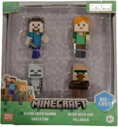 Minecraft metalne figurice 6 cm, set 4 kom