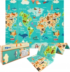 humbi obostrana sklopiva pjenasta podloga od XPE 200 × 180 × 1 cm karta svijeta i ulice