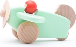 Bajo avion s pilotom, drveni, u mentol zelenoj boji