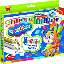 Set snažnih okruglih bojica Bambino 24 boja s šiljilom