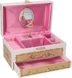 Glazbena škrinjica za nakit Cvjetna pjesma s melodijom Labuđe jezero