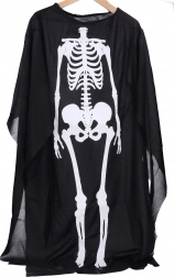 Crni plašt s motivom kostura za djecu