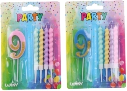 Zabavna svijeća broj 9 s dodatnim svijećama