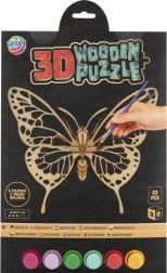 MOXY drveni 3D bojanki puzzle leptir