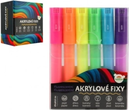 Akrilni fluorescentni markeri 6 kom za papir, staklo, keramiku i kamen