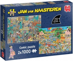 JUMBO Puzzle Jan van Haasteren Glazbena trgovina i Ljetno raspoloženje 2x1000 dijelova