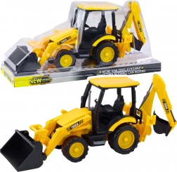 Građevinski kotačni bager s dvjema pomičnim žlicama žuti