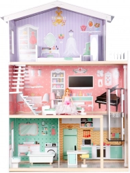 Velika drvena kućica za lutke s dizalom ECOTOYS