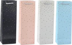Papirnata poklon-vrećica za bocu sa zlatnim točkicama 35 x 12 x 9 cm