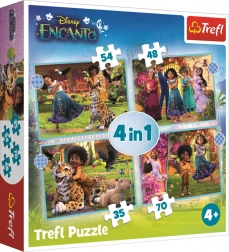 Puzzle Encanto 4u1 za djecu (35–70 dijelova) od Trefl