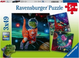 Puzzle RAVENSBURGER dinosauri u svemiru 3×49 dijelova