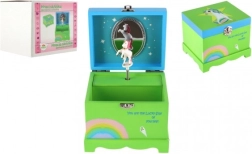 Glazbena drvena kutija za nakit s jednorogom, zelena