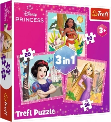 Puzzle 3u1 – prekrasno cvijeće – DISNEY PRINCESS Trefl