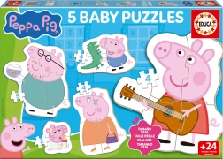 Baby puzzle Pepa Praščić 5u1 (2–5 dijelova)