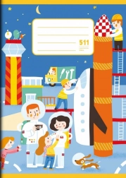 Školska bilježnica A5 s pomoćnom linijom Svemir