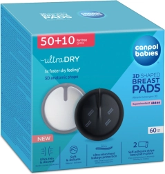 Canpol babies ultra dry 3D oblikovane ulošci za dojenje, crne 60+10 kom
