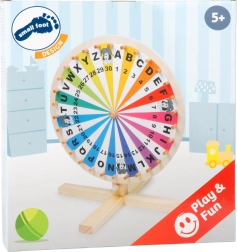 Drveni kotač sreće small foot – slova A–Z i brojevi 1–30