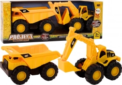 Građevinski strojevi Set bager kiperski kamion selidba žuta