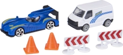 TEAMSTERZ RAPID RACERS – trkaći set autić i prateći kombi s čunjevima i barijerama