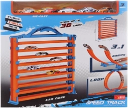 Staza 3-u-1 s autićima i garažom