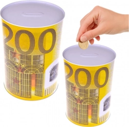 Metalna kasica u obliku limenke s motivom novčanice od 200 eura