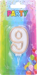 Zlatna rođendanska svjećica br. 9