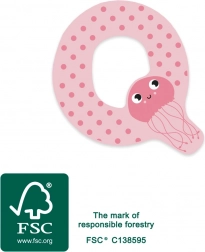 Drveno slovo Q s meduzom za djecu