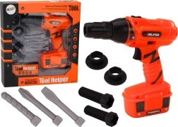 Dječja baterijska bušilica s bušilicama i vijcima narančasta