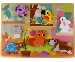 Tooky Toy Drvene Montessori Puzzle Životinje Dom
