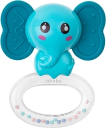 Silikonska grizalica s zvečkom Akuku slon