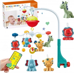 Vrtuljak iznad dječjeg krevetića s projektorom i daljinskim upravljanjem