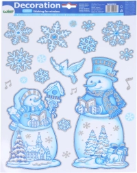 Prozorska dekoracija Snjegovići 41 × 29 cm – Božić