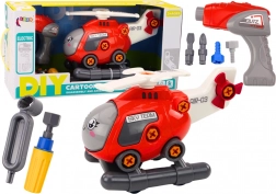 Šarafciger helikopter za djecu za sastavljanje – crveni