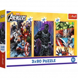 Puzzle 3x80 Akcijski Dani - Disney Marvel Avengers