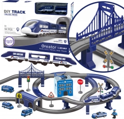 Električna policijska željeznička pruga s autima, 92 dijela, 300 cm