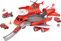 Vatrogasna zrakoplovna postaja s vozilima i helikopterom