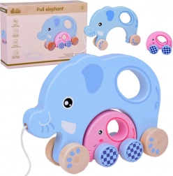 Drveni vučni slon 2-u-1 – obitelj za prve korake