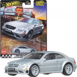Hot Wheels Premium Boulevard – Mercedes‑Benz CLK 63 AMG Black Series model 1:64, srebrni