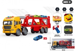 Kamion za vuču s prikolicom i 5 autića