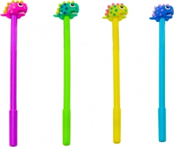 Dino kuglica olovka sa zaustavljačem crna tinta Mix ljubičasta zelena 0,5 mm