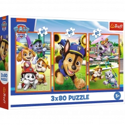 Puzzle 3x80 Psića ekipa Paw Patrol