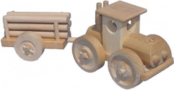 Drveni traktor s prikolicom za trupce CEEDA CAVITY – prirodni