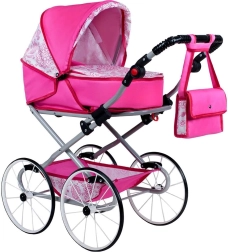 Dječja retro kolica za lutke 2u1 New Baby Natalka ružičasta