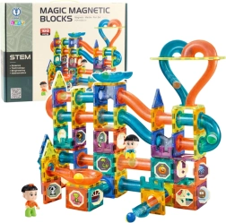 Magnetičke građevne kocke s kugličnom stazom 188 kom MAGIC MAGNETIC BLOCKS