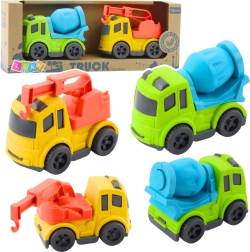 Građevinski set autića od bio plastike – miješalica i vozilo za vuču s kukom