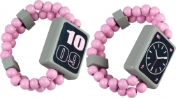 Drveni obostrani sat – ružičasti