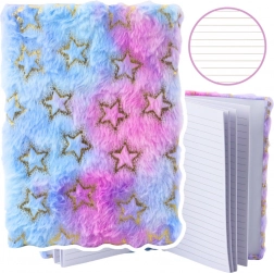 Plišana bilježnica s motivom zlatnih zvijezda u pastelnim bojama A5