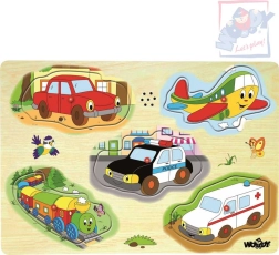 Woody drvene zvučne puzzle prijevozna sredstva 5 dijelova